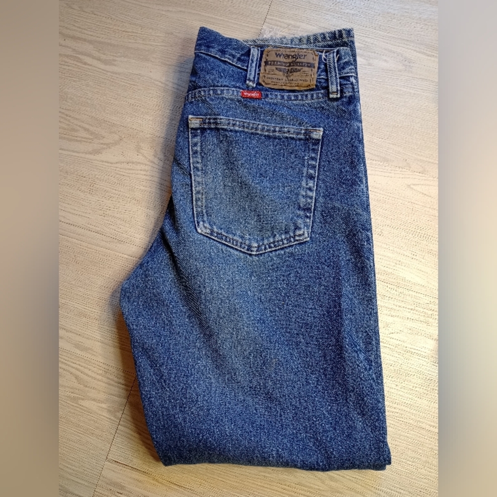 Vintage Distressed Wrangler Jeans/Mens Size 34x32/Dark Wash Denim Jeans/Regular